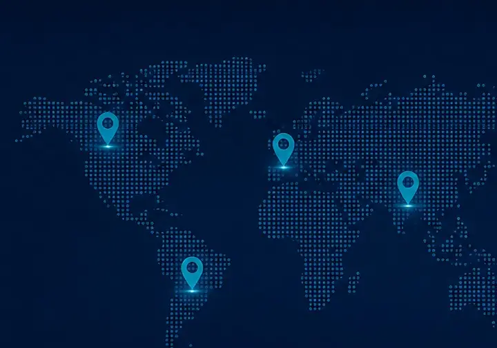 Local expertise global ambition map graphic